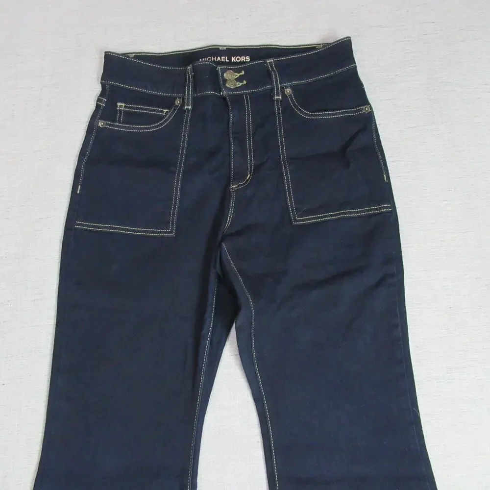 Vintage Michael Kors Jeans Womens Sz 8 Blue Bootcut Denim Dark Wash Rancher Y2K